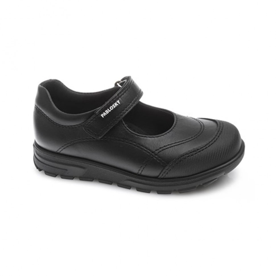 Zapato Colegial Pablosky Negro Velcro para - Joven Zapaterías